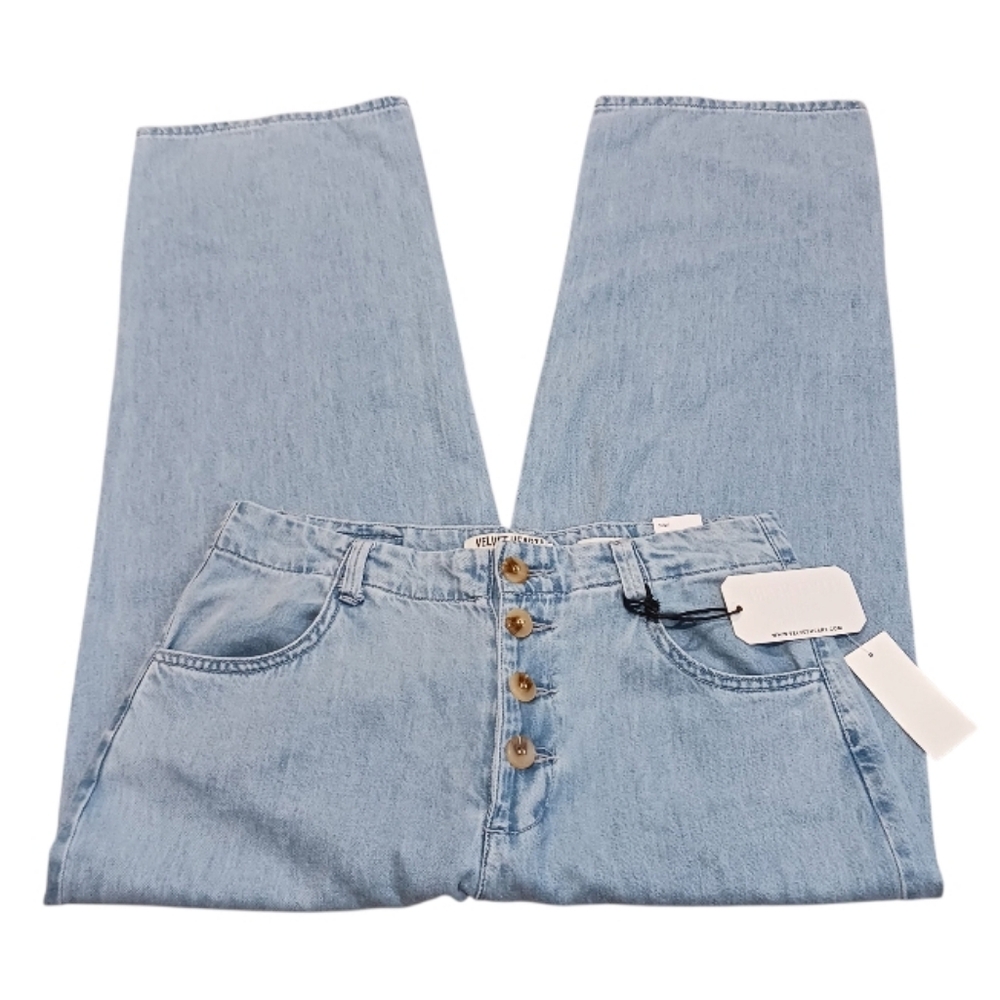 Velvet Heart Laura High Waist Wide Leg Jeans Light Wash - Picture 6 of 9